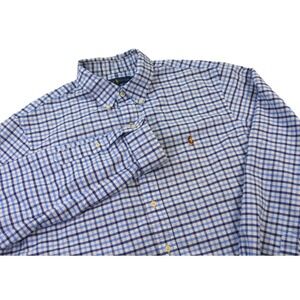 Polo Ralph Lauren Mens Gingham Check Button Down Shirt Flesh Pony Logo XL